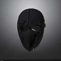 Black Tactical Mask With Purple Lenses And Hard Shell Design For Cosplay Wear