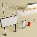 Public Furniture Collection Including Bus Stop Seats Signboards And Street Elements