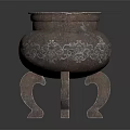 Ancient Bronze Censer With Ornate Carved Patterns And Tripod Legs