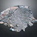 Rocky Terrain Surface Covered in Gravel and Various Size Stones Texture