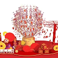 Festive Red Decorated Photo Check in Spot at QITIS PLAZA with Lanterns and Red Envelopes