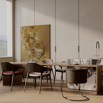 Modern dining table 3d model