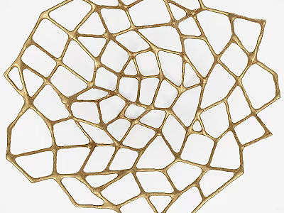 Golden Kitchenware With Intricate Net Like Pattern And Structure Design 3d model