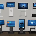 Commercial Digital Display Equipment with Multiple Stands and Interactive Screens for Business Use 3d model