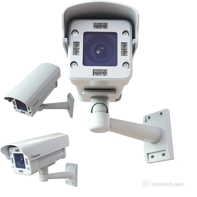 Projection Surveillance Security Cameras With Multiple Models And Mounting Brackets For Outdoor Indoor Security Monitoring 3d model 