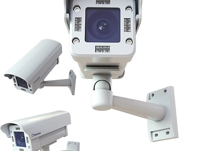 Projection Surveillance Security Cameras With Multiple Models And Mounting Brackets For Outdoor Indoor Security Monitoring 3d model