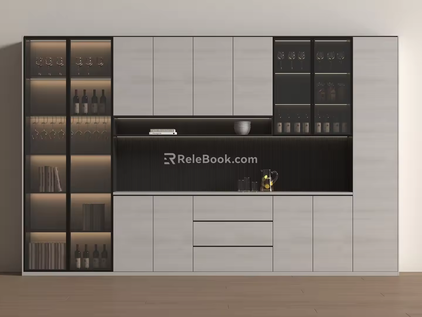 Modern Wine Cabinet Glass Wine Cabinet Bar Counter Wine Cabinet Embedded Refrigerator Cabinet Display Cabinet 3d model
