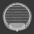 Stylish Round Bed With Woven Frame Dark Mattress And Cushion