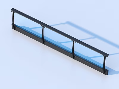 Glass Railing Fence Guardrail Railing 3d model