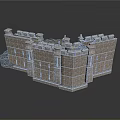 Detailed Medieval Stone Castle With Defensive Walls Towers And Battlements