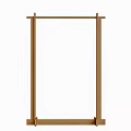 Modern Wooden And Black Clothes Rack With Hanging Clothes Minimalist Design For Garment Storage