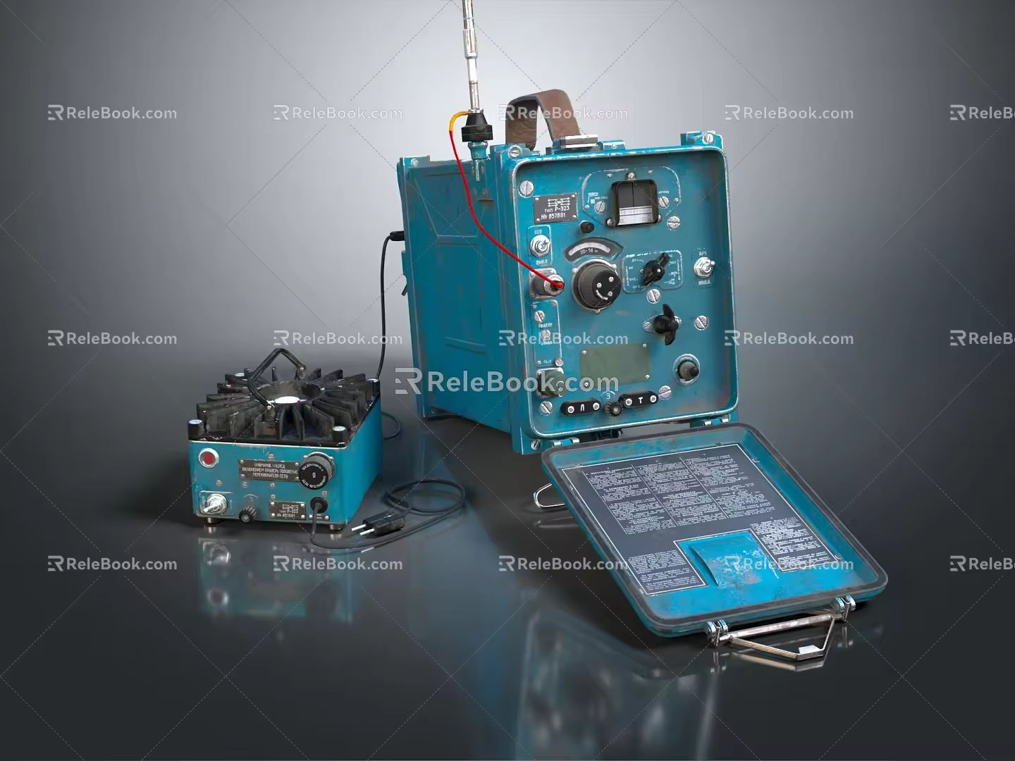 modern signal receiver dual frequency radio transceiver signal original signal 3d model