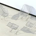 Modern Mesh Design Leisure Chairs With Metal Frame Arranged In Outdoor Patio