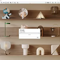 Table lamp combination 3d model