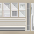 Various Air Conditioner Vents with Different Grille Designs and Patterns 3d model