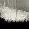 Modern Hanging Chandelier With Thin Illuminated Lines And Sparkling Lighting Effect