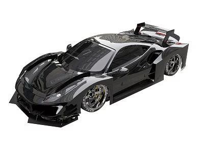Stunning Black Supercar With Sleek Design Rear Spoiler And Sporty Wheels 3d model