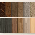 Various Wooden Flooring Options With Different Colors And Herringbone Patterns 3d model