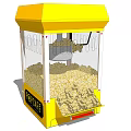 Yellow Commercial Popcorn Machine With Transparent Display Window Filled With Popcorn