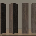 Four Wooden Pillars With Natural Wood Grain And Modern Design