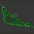 Blue Stealth Aerial Vehicle Component With Streamlined Design And Geometric Shapes