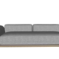 Modern Double Sofa Simple Multiplayer Fabric Sofa 3d model