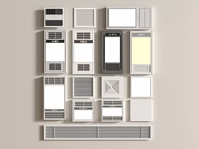 Bathroom Small Accessories Featuring Various Vent Covers And Decorative Grilles Designs 3d model