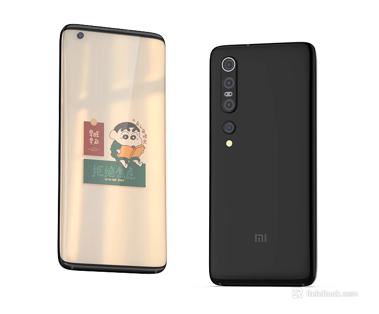 Xiaomi Mobile Phones With Cartoon Pattern Back And Camera Design 3d model 