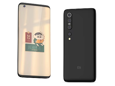 Xiaomi Mobile Phones With Cartoon Pattern Back And Camera Design 3d model