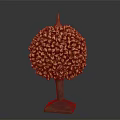 Unique Brown Beige Textured Decorative Ornament Set With Spherical Body Pointed Top And Square Base