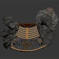 Artistic Architectural Model With Rock Base Decorative Wings And Wooden Pathway
