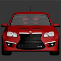 Red Sports Car with Sleek Exterior Design Black Wheels and Rear Spoiler Modern Styling
