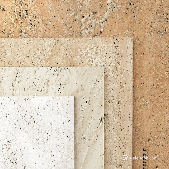 Natural Stone Slabs In Varied Colors As Construction Components For Interiors 3d model 
