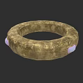 Elegant Luxury Golden Bracelet With Pink Gemstones And Textured Design