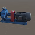 Heavy Duty Industrial Pump With Electric Motor Red Coupling And Blue Housing