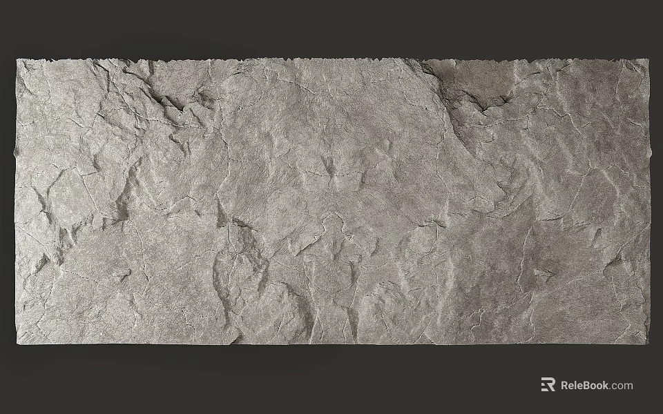 Gray Stone Wall Surface Featuring Natural Rough Texture And Irregular Patterns 3d model