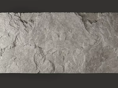 Gray Stone Wall Surface Featuring Natural Rough Texture And Irregular Patterns 3d model