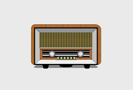Modern radio classical antique radio 3d model