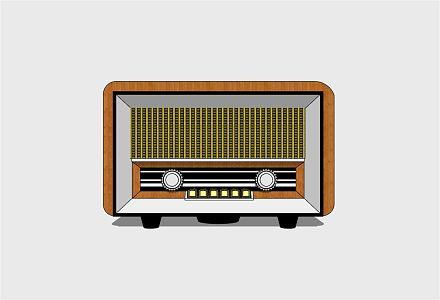 Modern radio classical antique radio 3d model