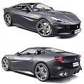 Matte Gray Ferrari Sports Car With Streamlined Body Alloy Wheels And Rear Design