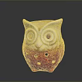 White And Red Owl Shaped Ceramic Decorative Figurine With Perforated Design