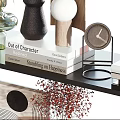 Stylish Decorative Ornament Set With Vases Books Sculptures And Plants For Shelf