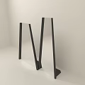 Modern Minimalist Decorative Ornament Set With Black Stands And Transparent Panels