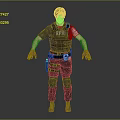 Police Character In Tactical Gear Confronting Zombie Creature In Survival Scene