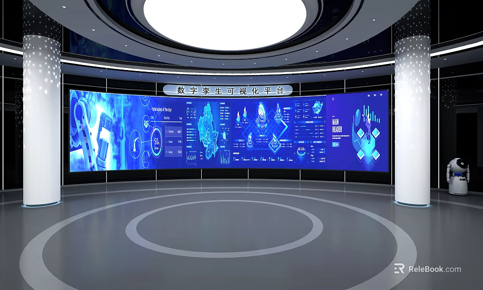 Digital Twin Visualization Platform With Interactive Dashboard And 3D Data Models 3d model 
