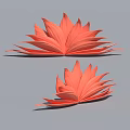 Orange Lotus Shaped Landscape Sculpture With Layered Petals For Outdoor Garden Decor