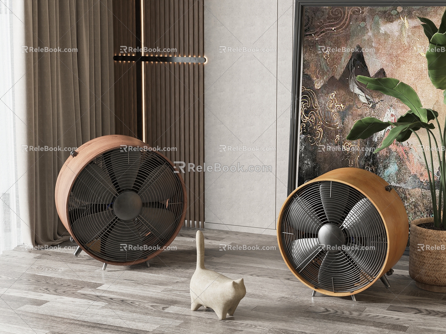 Modern fan desktop fan combination 3d model