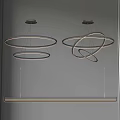 Elegant Modern Pendant Lighting With Circular Rings And Long Linear Design For Room Decoration