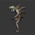 Shark Headed Fantasy Creature 3D Model With Elongated Body And Menacing Features