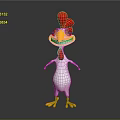 Cute Cartoon Chicken Stuffed Doll With White Body Red Comb And Yellow Beak Feet